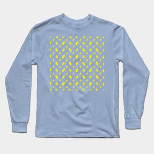 Yellow abstract vector shapes over turquoise Long Sleeve T-Shirt